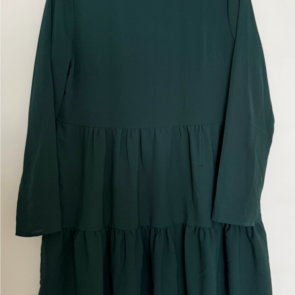Elegant Long Sleeve Green Dress